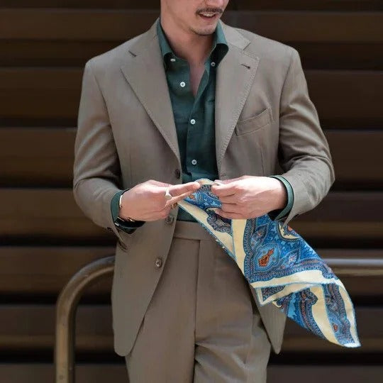 Sera  Fine Silk - Vanilla Ripasso Pocket Square Sera Fine Silk
