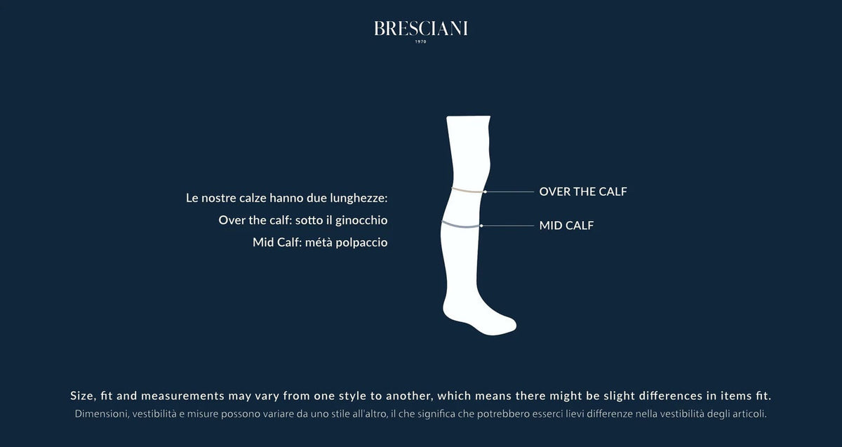 Bresciani - Knee Length Socks - Mario 100% Cotton Socks | Vanisee Brown Blue (268) Bresciani