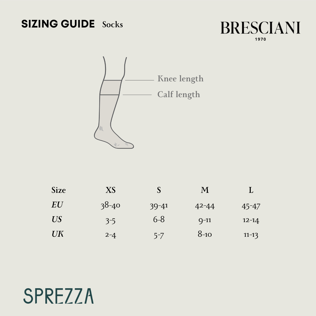 Bresciani - Knee Length Socks - Mario 100% Cotton Socks | Vanisee Brown Blue (268)