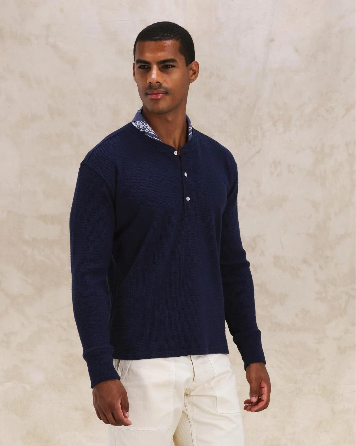 Fortela - Amish-CDX55 Waffle Jersey - Blue
