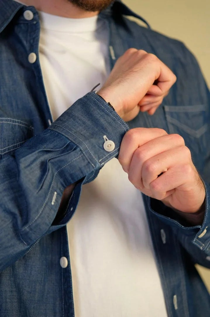Fortela - Chambray Overshirt - OSUMI-00410 - D368 Fortela