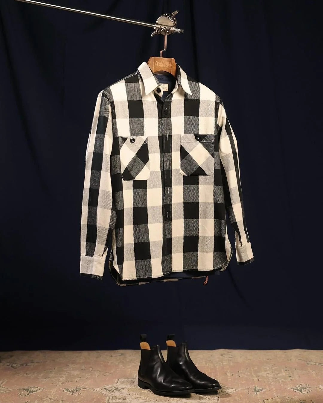 Fortela - Marving Button Up Shirt - Black Check