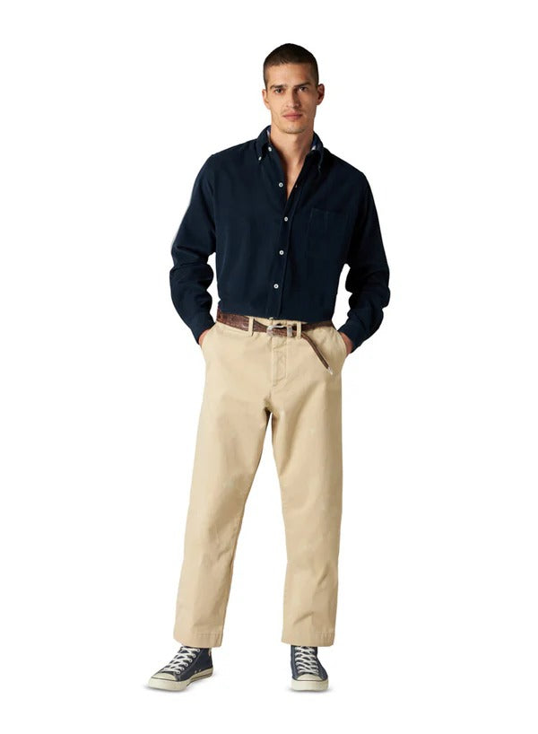 Fortela - King - Buttoned Down Corduroy Shirt - Navy (Size L)