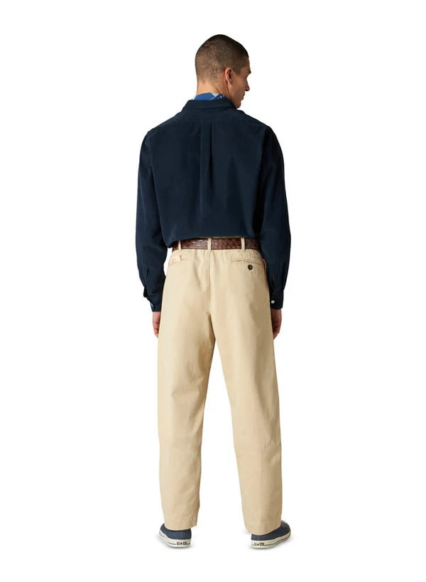 Fortela - King - Buttoned Down Corduroy Shirt - Navy (Size L)