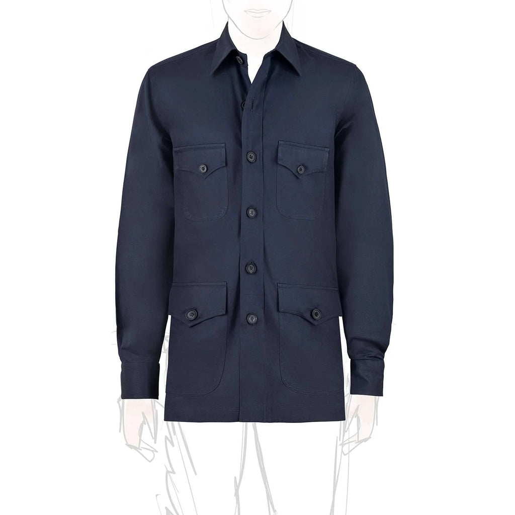 Rubinacci - Cotton Safari Jacket - Navy Blue