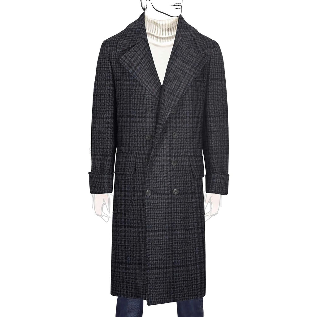Rubinacci - Cashmere Blend Ulster Coat - Blue/Grey