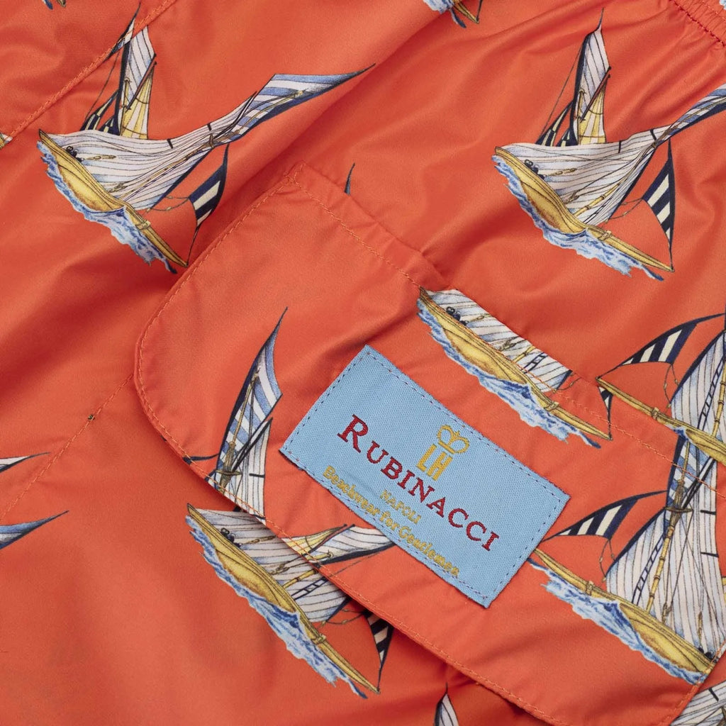 Rubinacci - Orange Match Race Swim Trunks