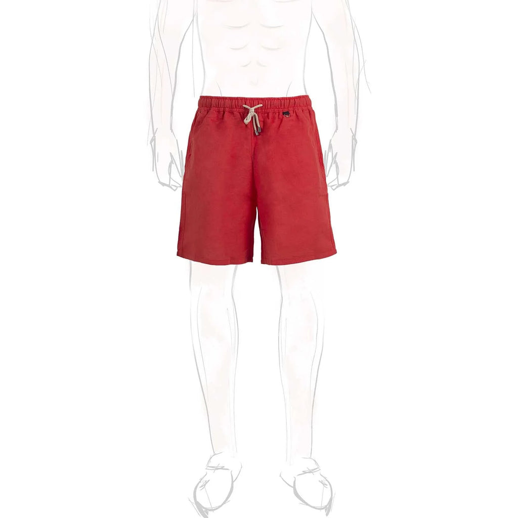 Rubinacci - Linen & Cotton Red Swim Trunks