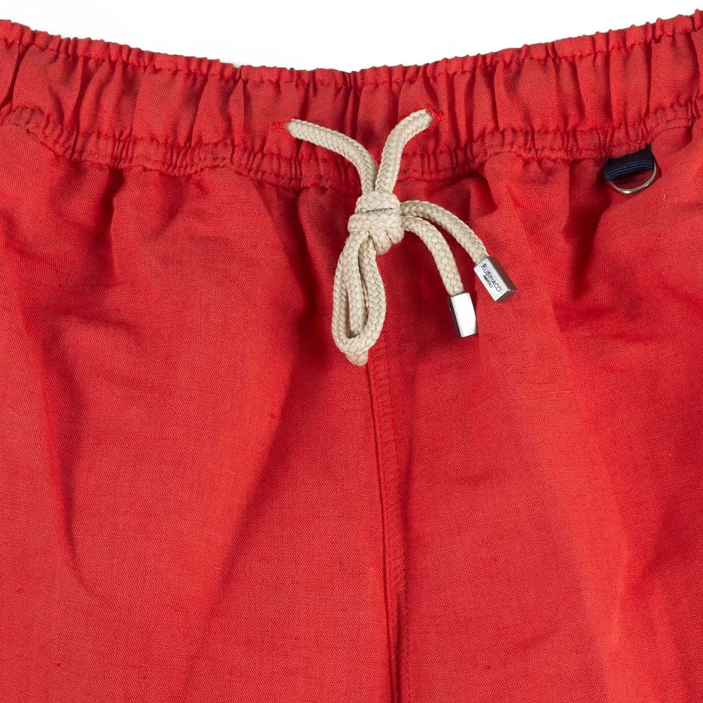 Rubinacci - Linen & Cotton Red Swim Trunks