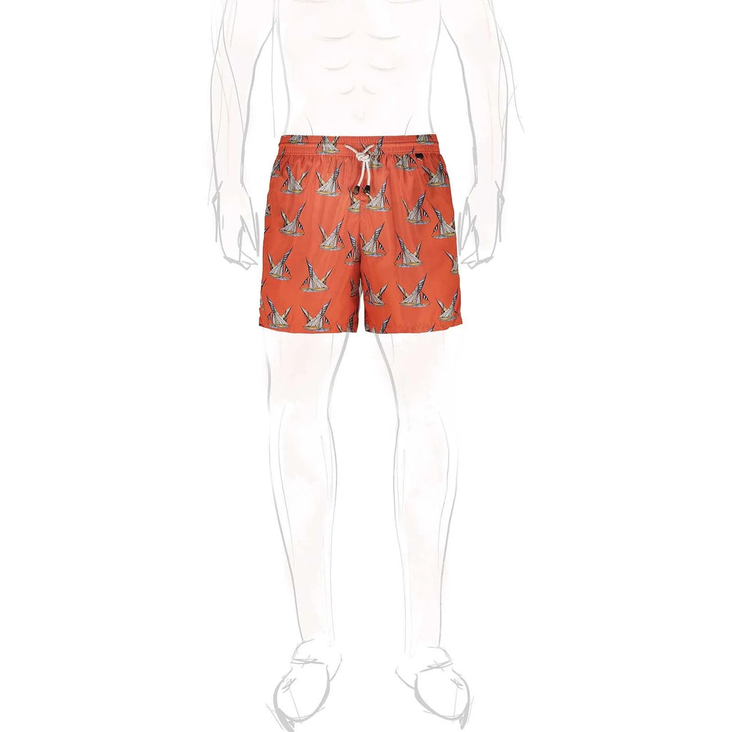 Rubinacci - Orange Match Race Swim Trunks