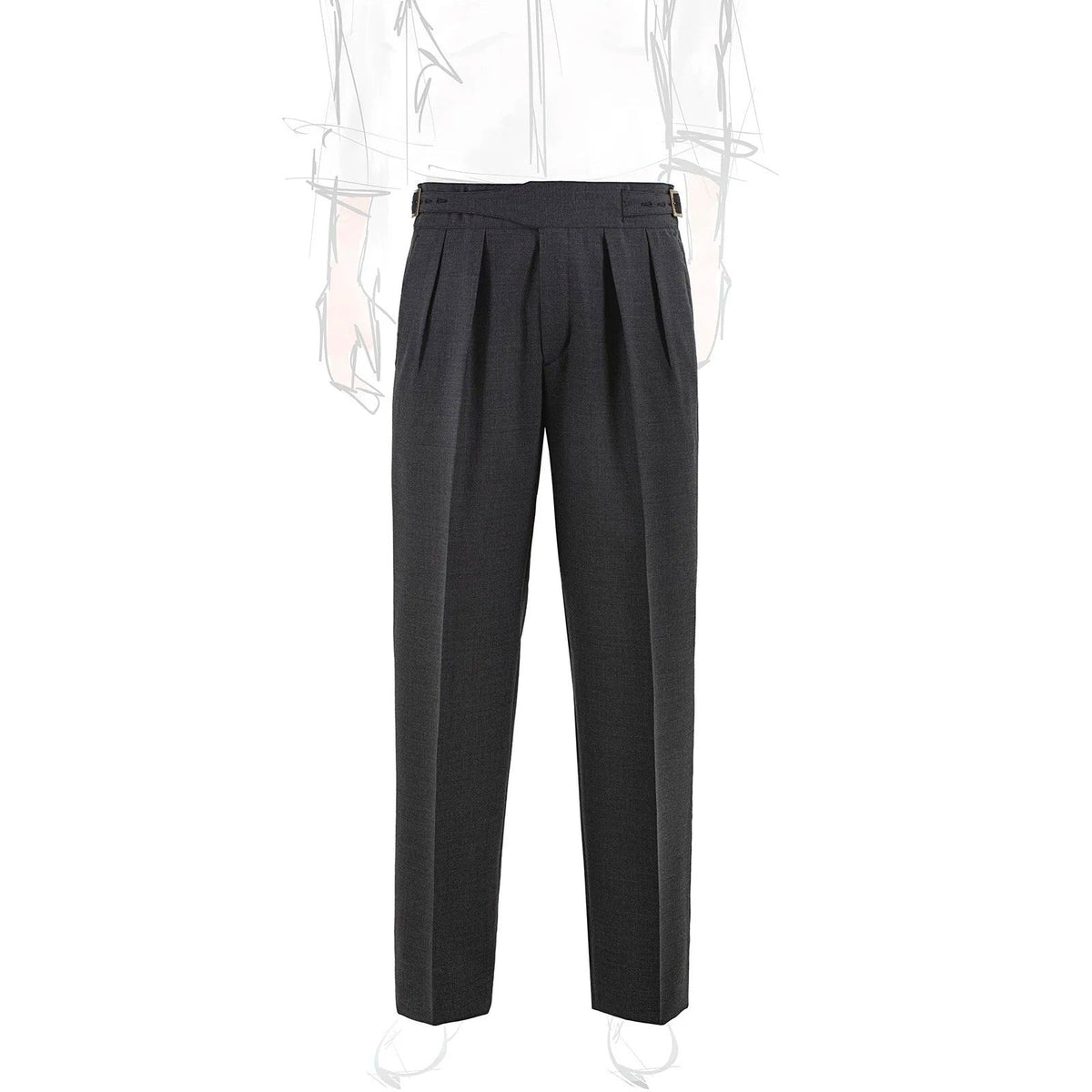 Sprezza X Rubinacci - Fresco Wool Manny Trousers- Charcoal Grey Sprezza X Rubinacci