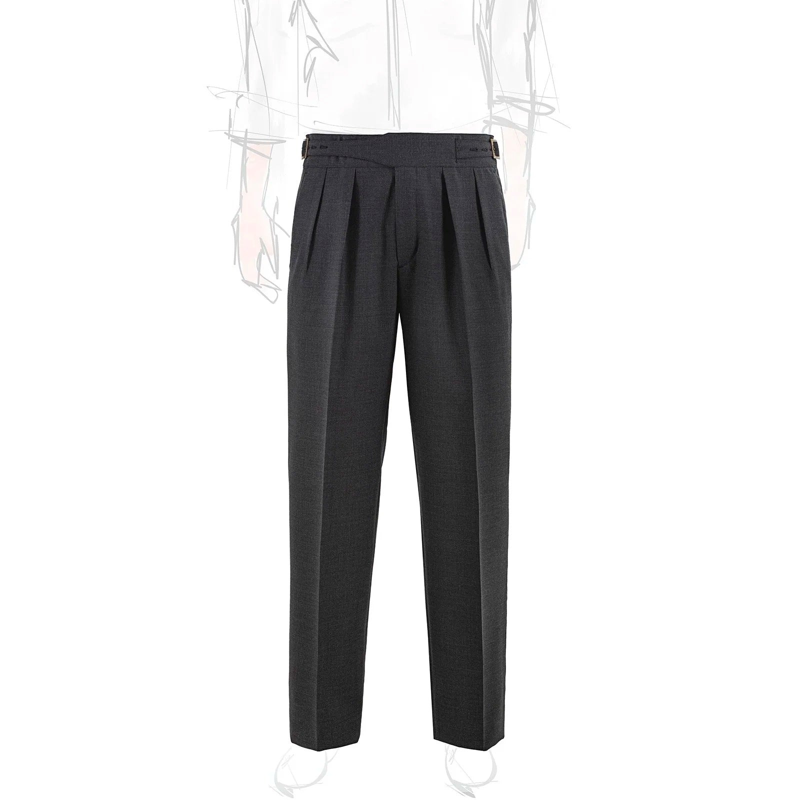 Sprezza X Rubinacci - Fresco Wool Manny Trousers- Charcoal Grey