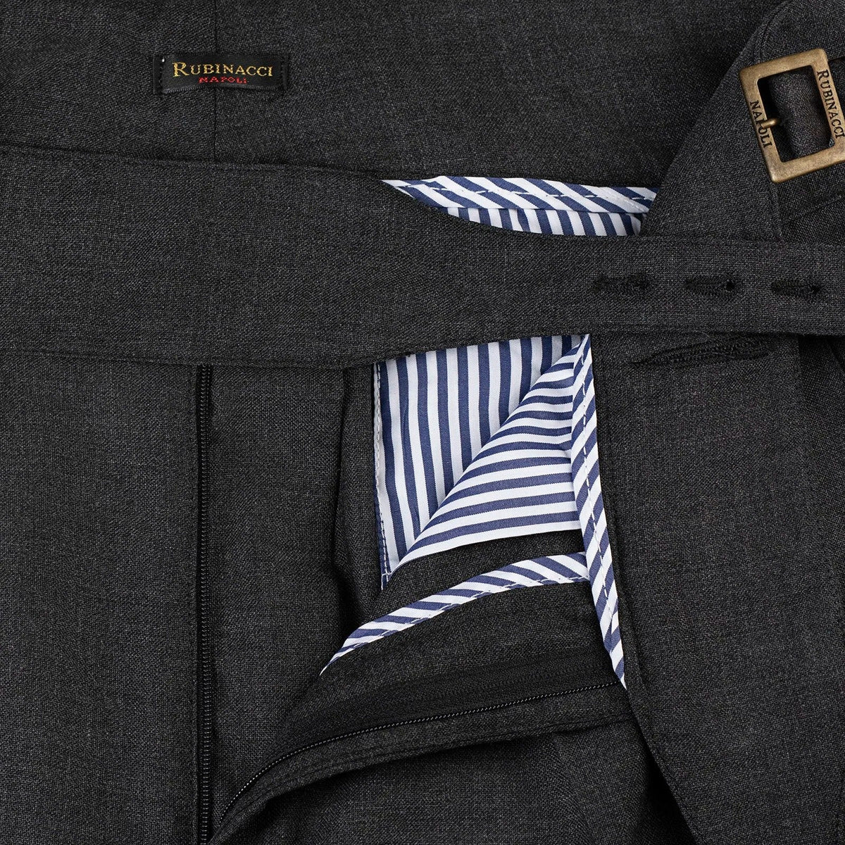 Sprezza X Rubinacci - Fresco Wool Manny Trousers- Charcoal Grey Sprezza X Rubinacci