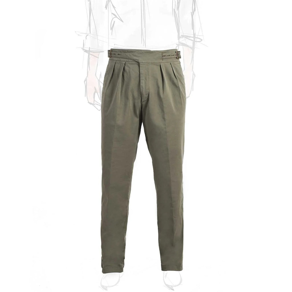 Rubinacci - Cotton Manny Trousers - Olive Green