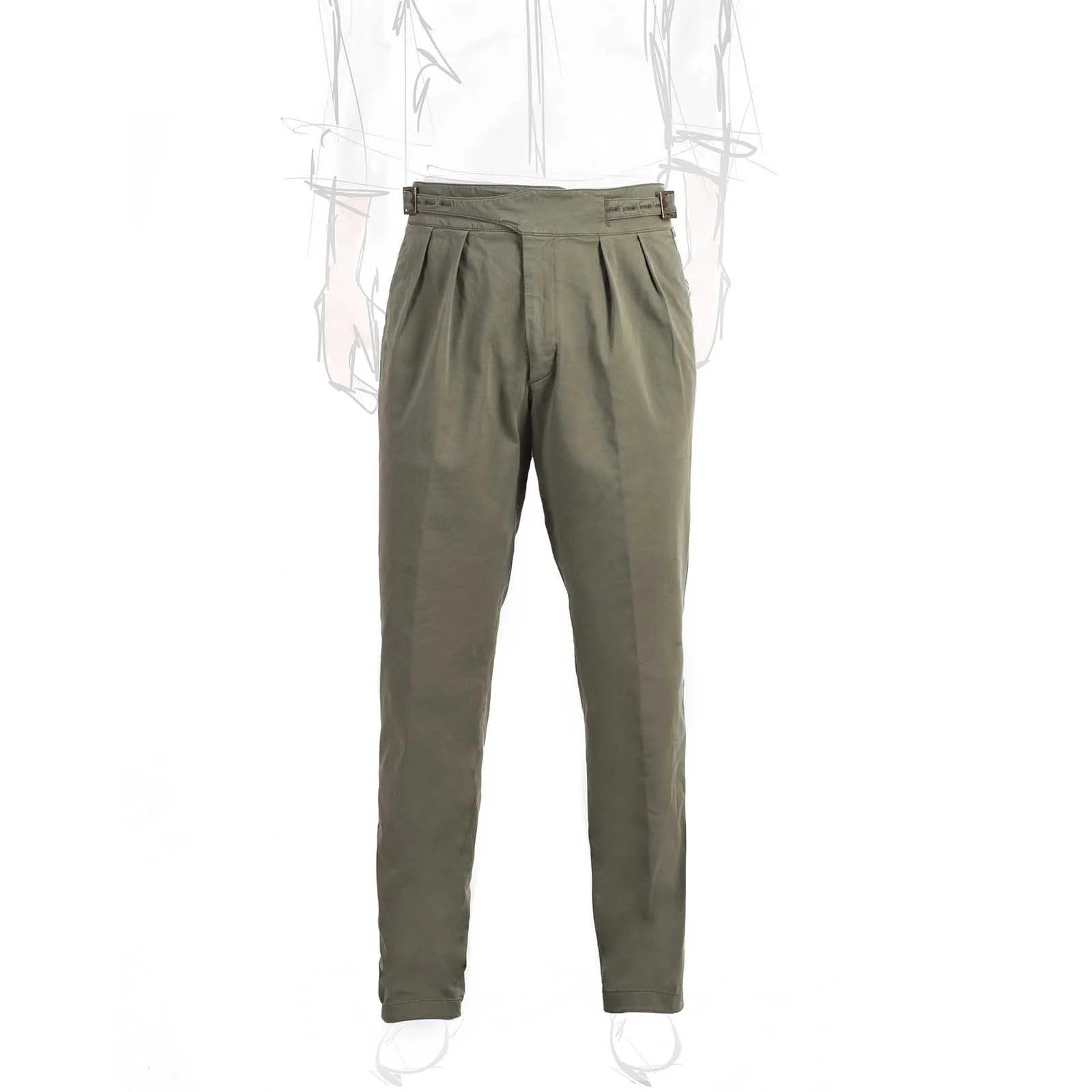 Rubinacci - Cotton Manny Trousers - Olive Green