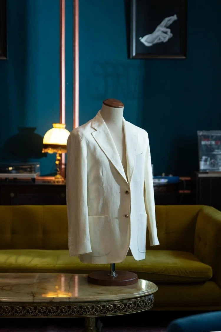 Sprezza X Rubinacci - Linen Single Breasted Jacket - Ivory