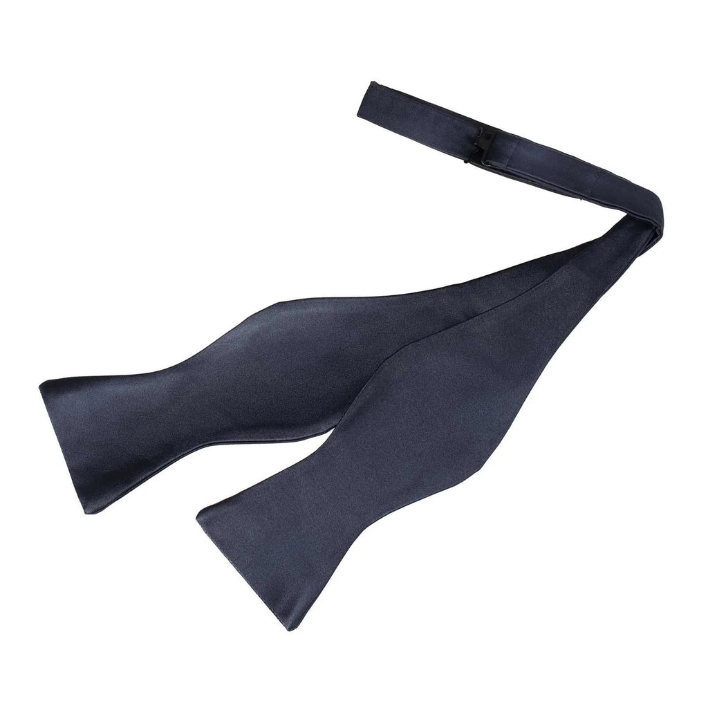 Rubinacci - Blue Silk Satin Self-Tie Bow Tie