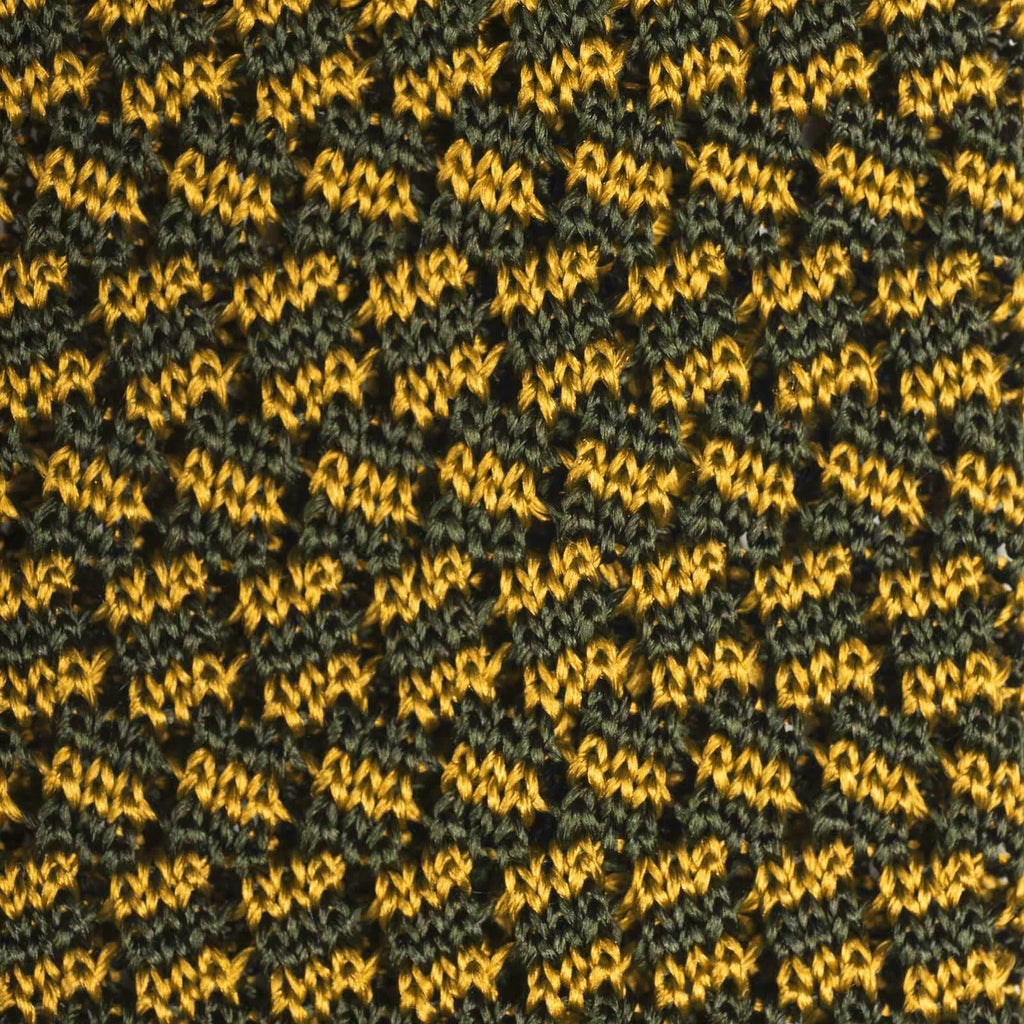 Rubinacci - Green and Gold Knitted Silk Tie