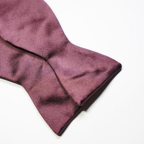 Benson & Clegg - Bordeaux Silk Satin Self Tie Bow Tie