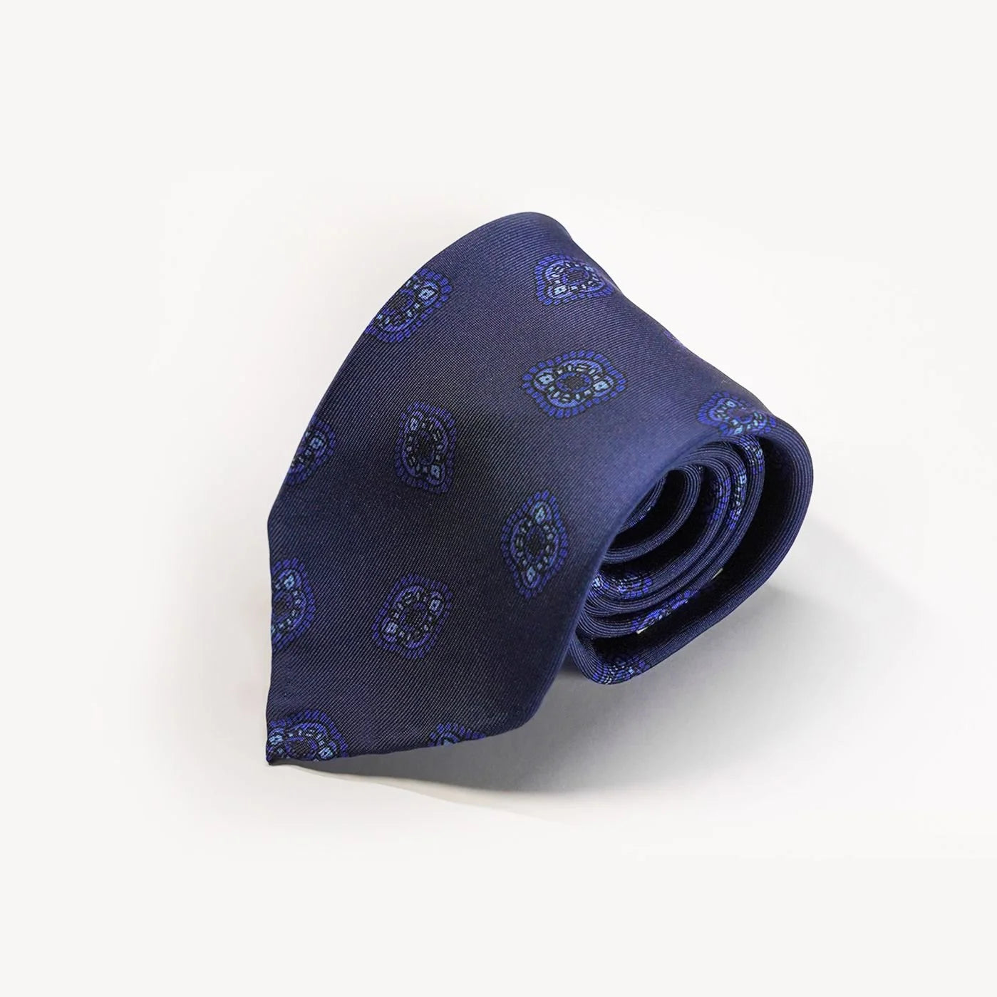 Spacca Neapolis - Indigo Printed Silk Patterned Tie