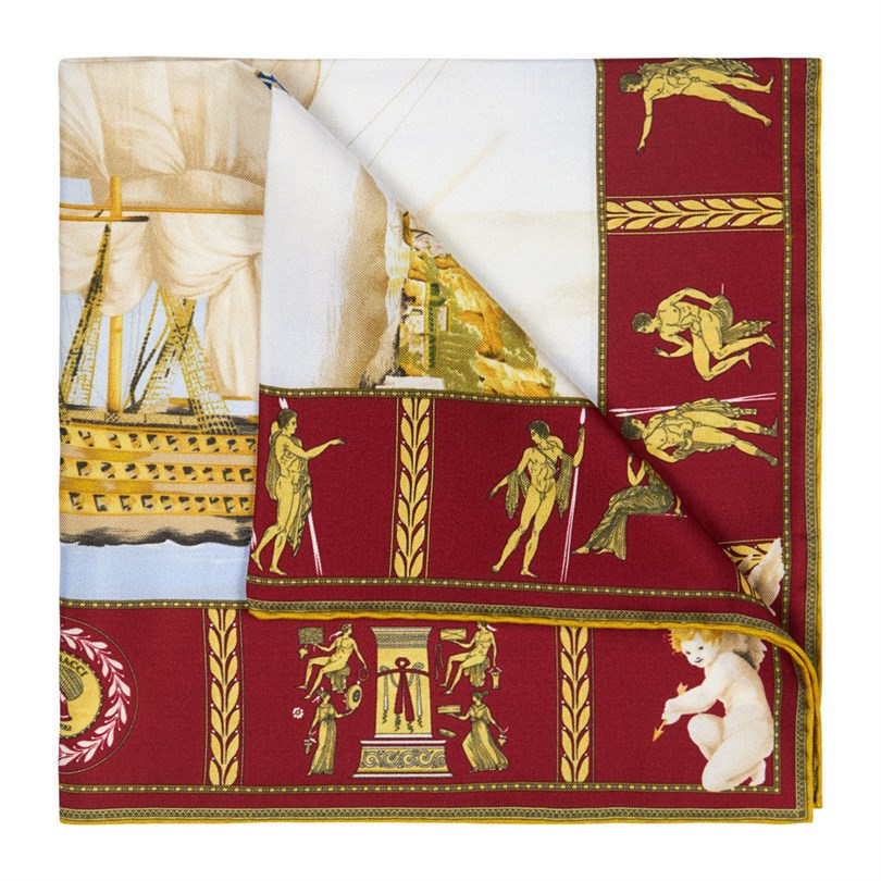 Rubinacci - Burgundy Victory Pocket Square Rubinacci