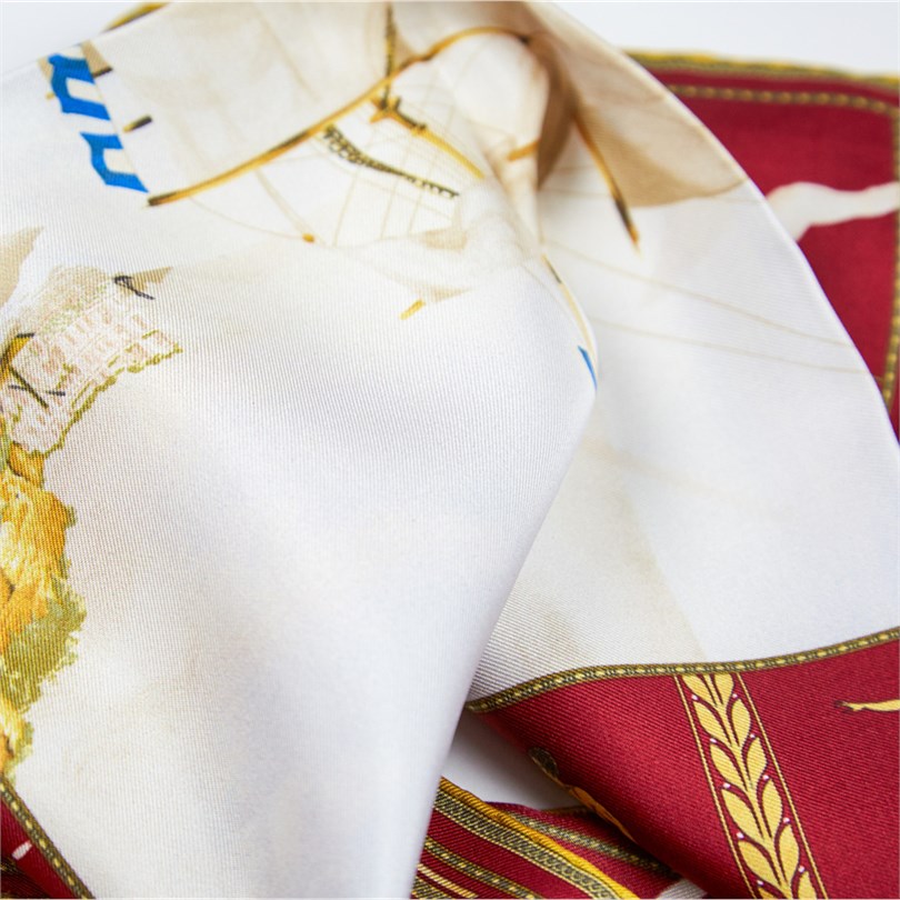 Rubinacci - Burgundy Victory Pocket Square Rubinacci