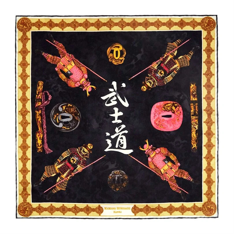 Rubinacci - Black Samurai Pocket Square Rubinacci