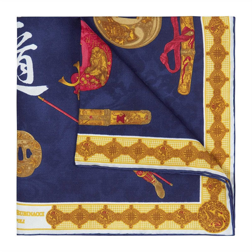 Rubinacci - Midnight Blue Samurai Pocket Square Rubinacci