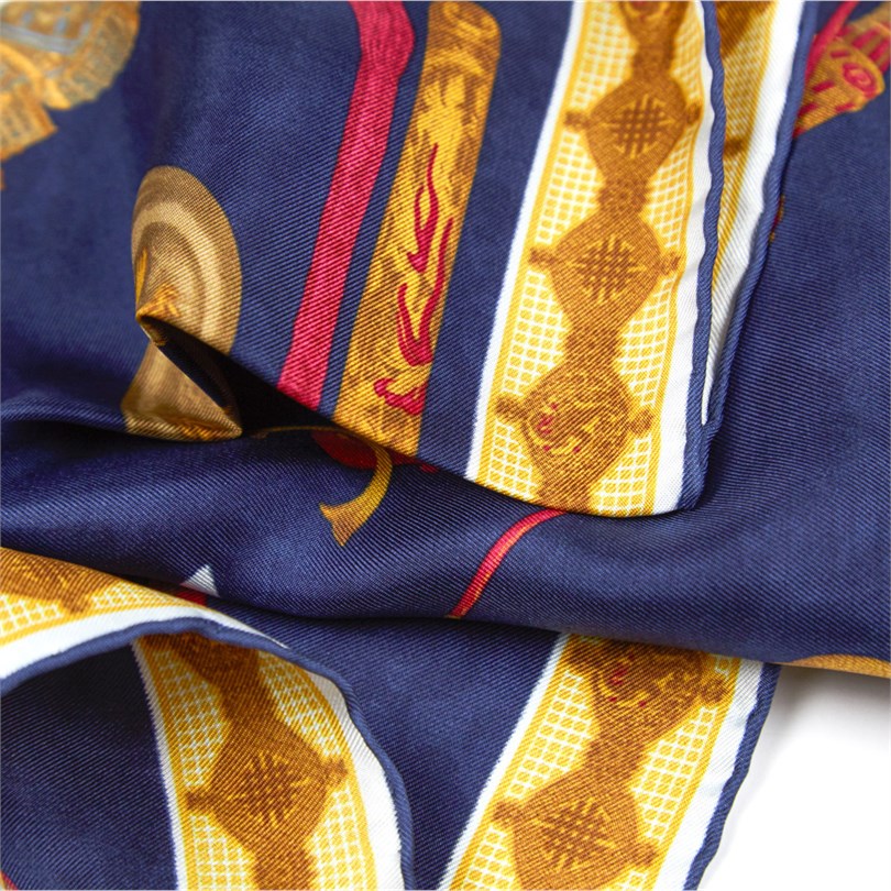 Rubinacci - Midnight Blue Samurai Pocket Square Rubinacci