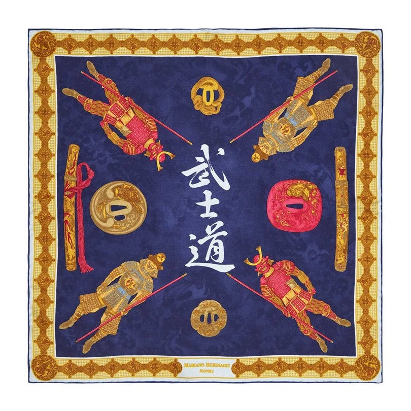 Rubinacci - Midnight Blue Samurai Pocket Square Rubinacci