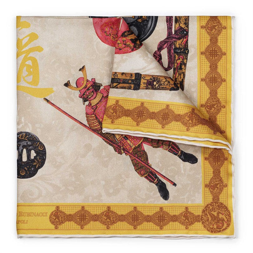 Rubinacci - Gold Samurai Pocket Square Rubinacci