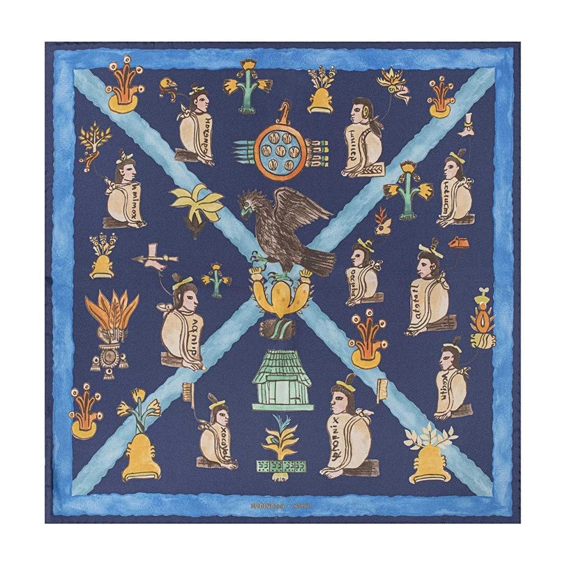 Rubinacci - Blue Mendoza Pocket Square Rubinacci