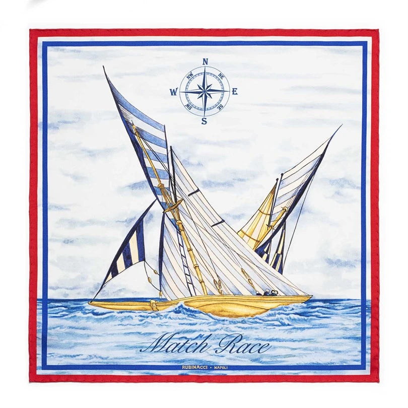 Rubinacci - Match Race American Magic Team Bluette Pocket Square Rubinacci