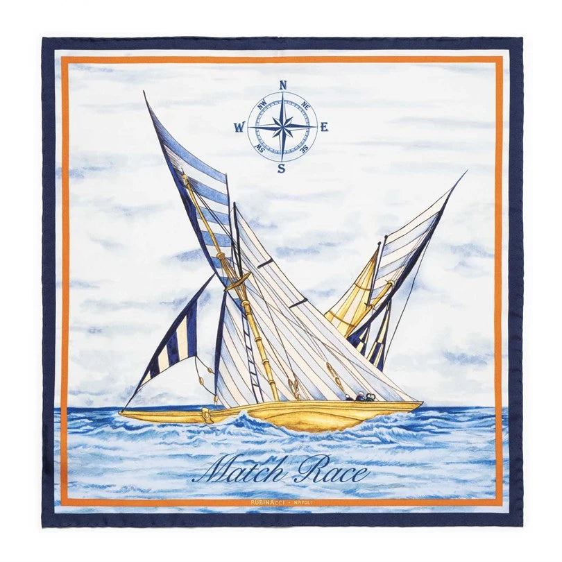 Rubinacci - Match Race Pocket Square The Netherland Team Orange Rubinacci