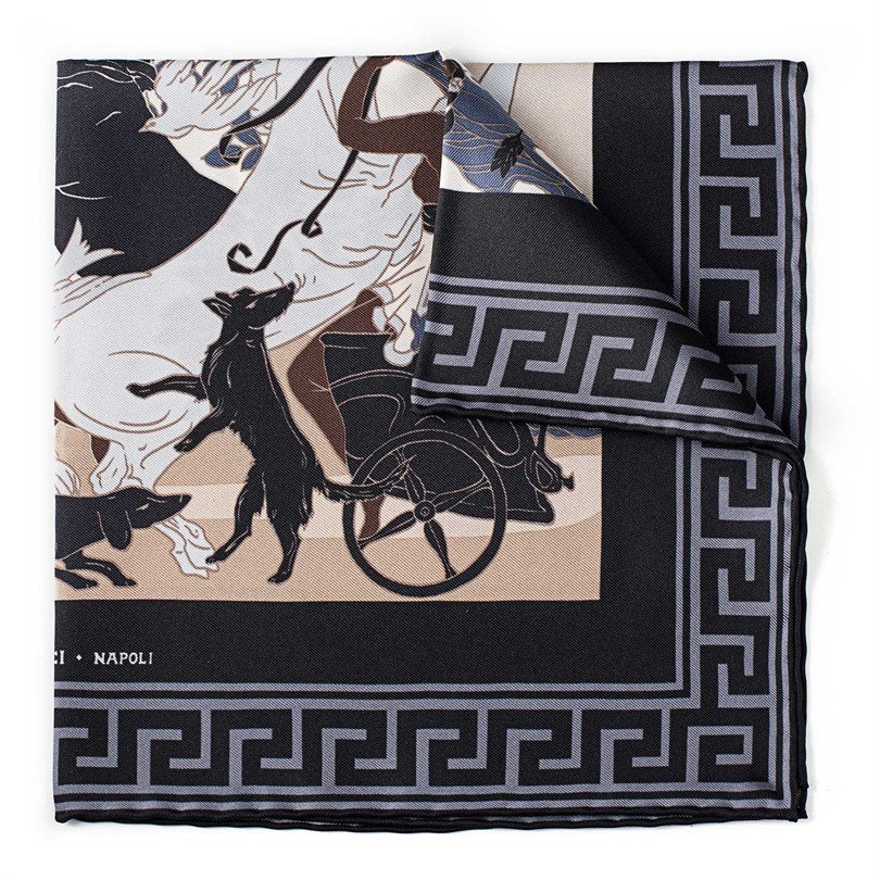 Rubinacci - Artemide and Apollo Gray Pocket Square