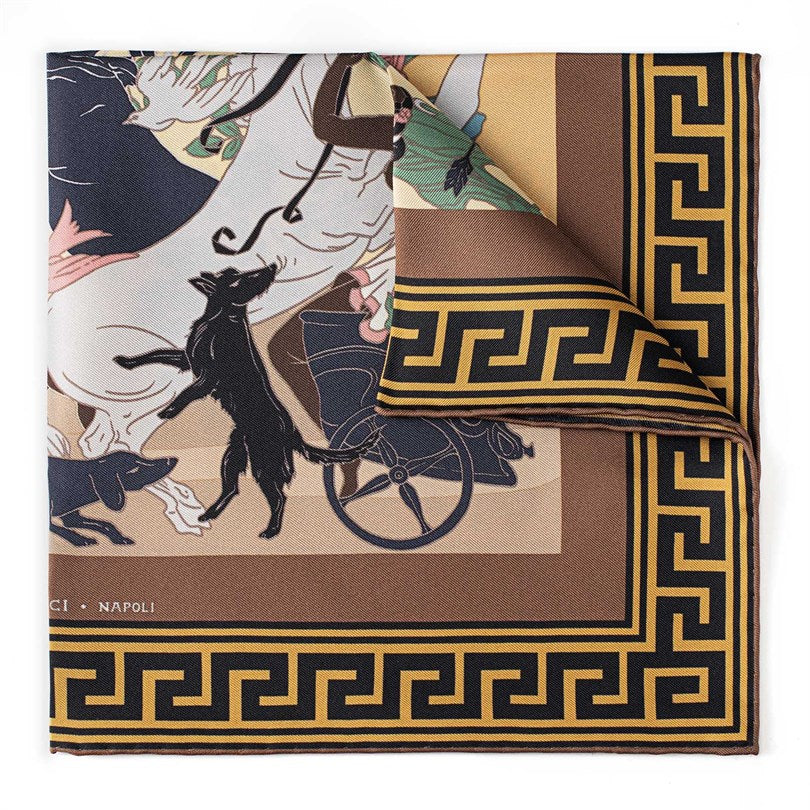 Rubinacci - Artemide and Apollo Ocher Pocket Square