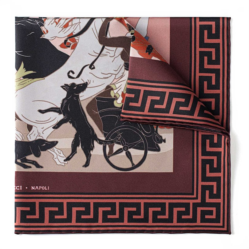 Rubinacci - Artemide and Apollo Pocket Square in Brick