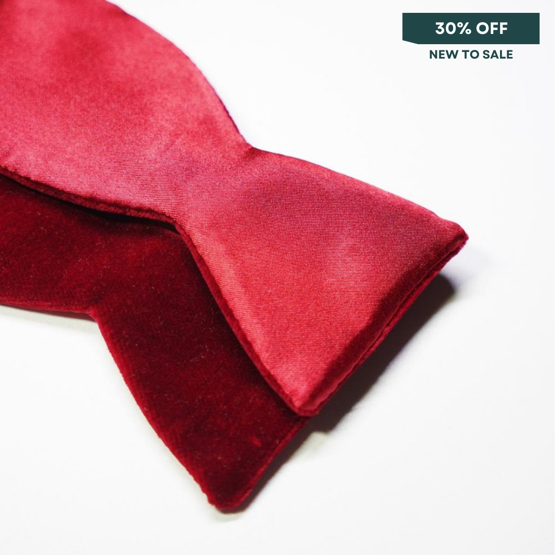 Benson & Clegg - Regal Red Velvet Self Tie Bow Tie
