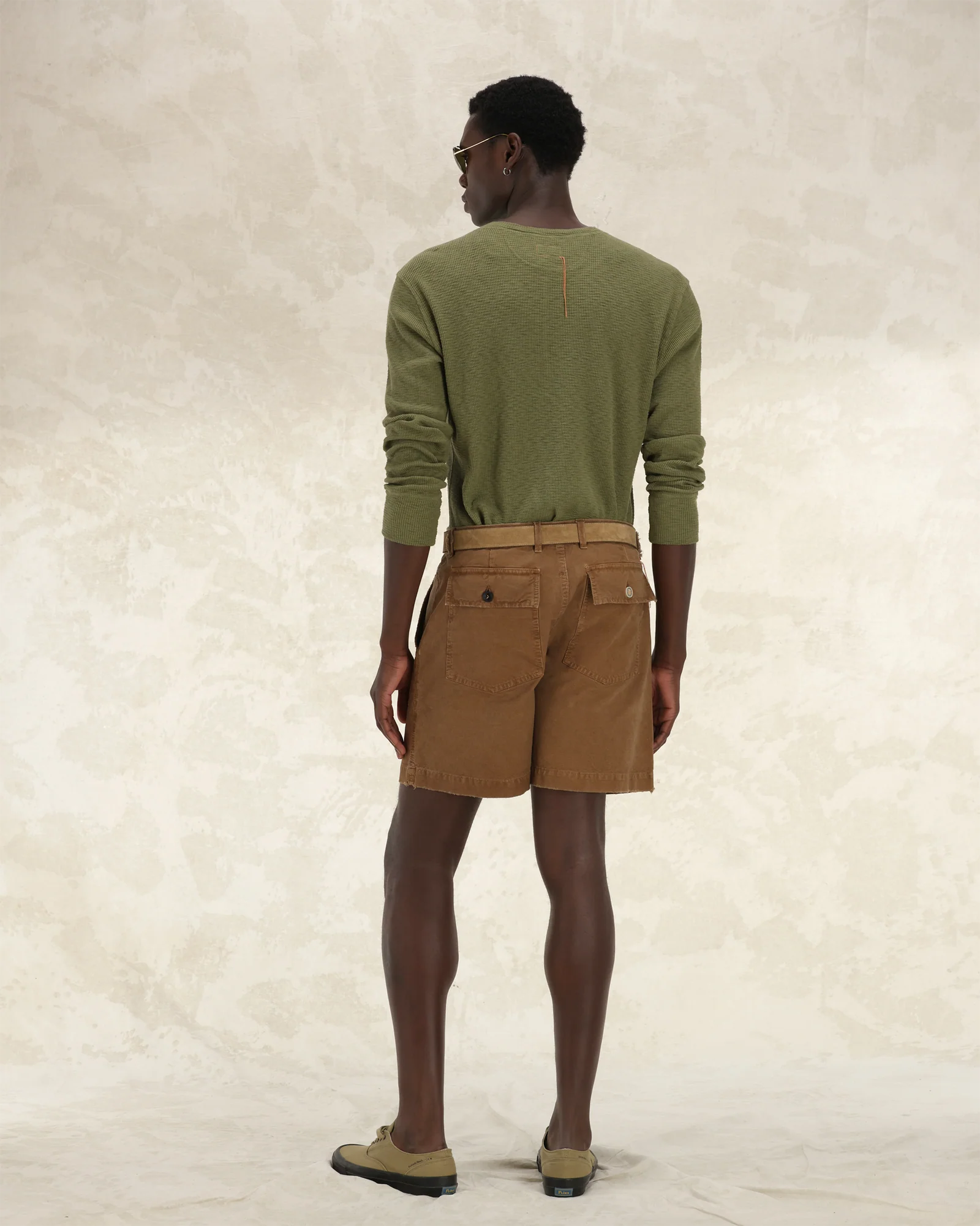 Fortela - Amish-CDX55 Waffle Jersey – Oil Green
