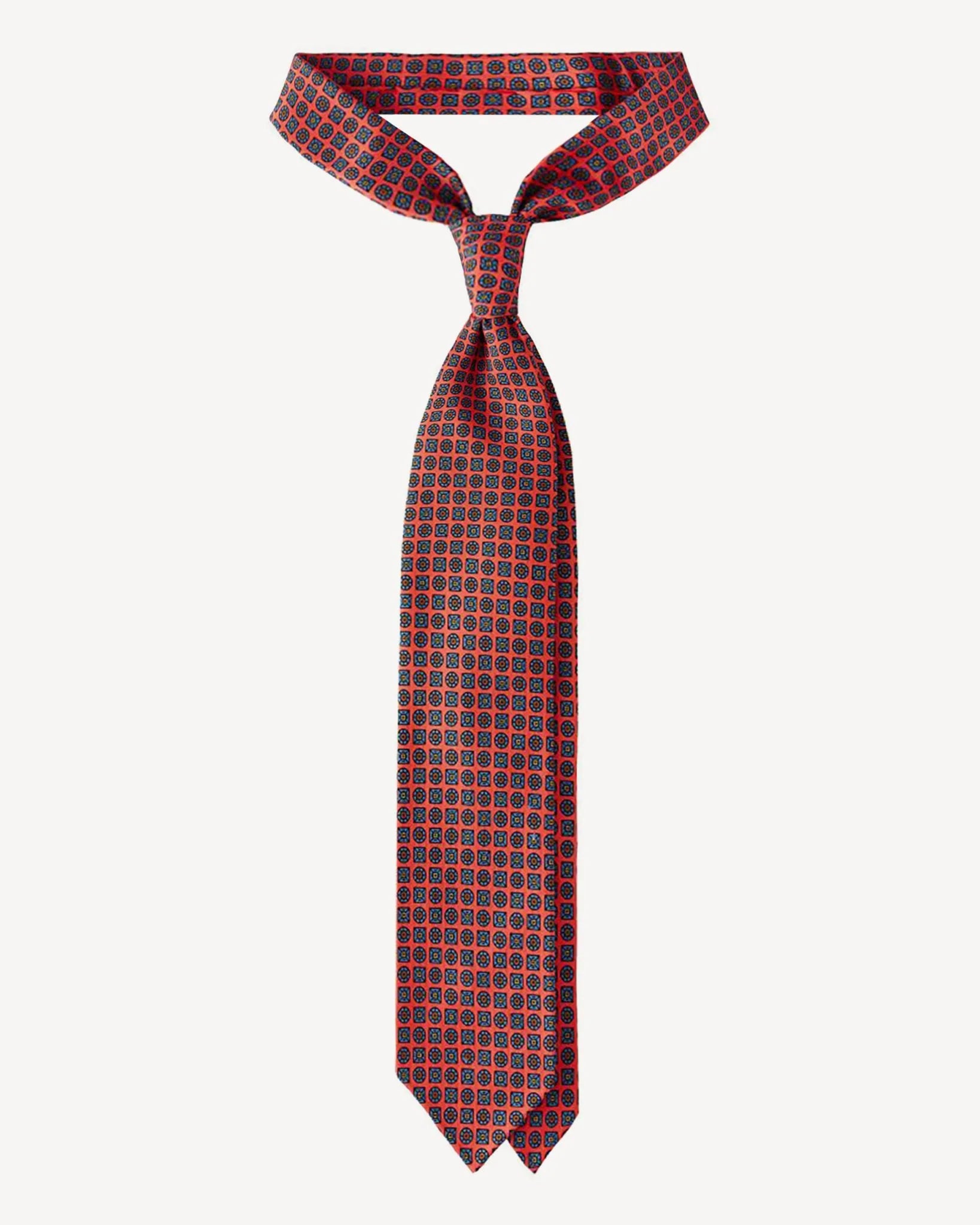 Viola Milano - Artisan Floral Handprinted Selftipped Silk Tie - Rose Viola Milano