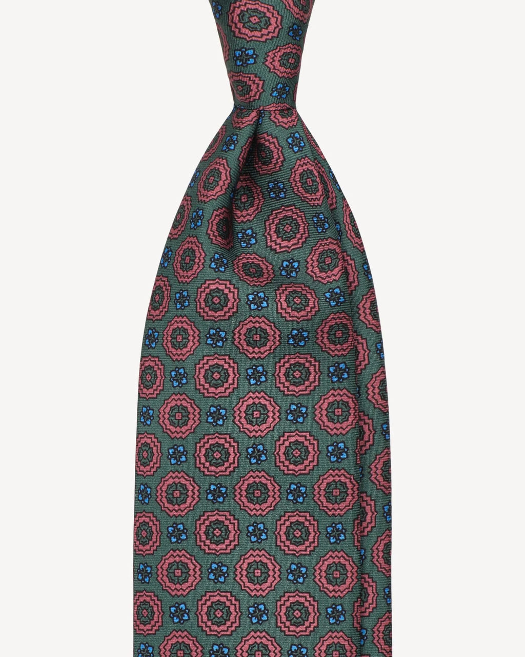 Viola Milano - Artisan Floral Selftipped Italian Silk Tie - Verde Viola Milano