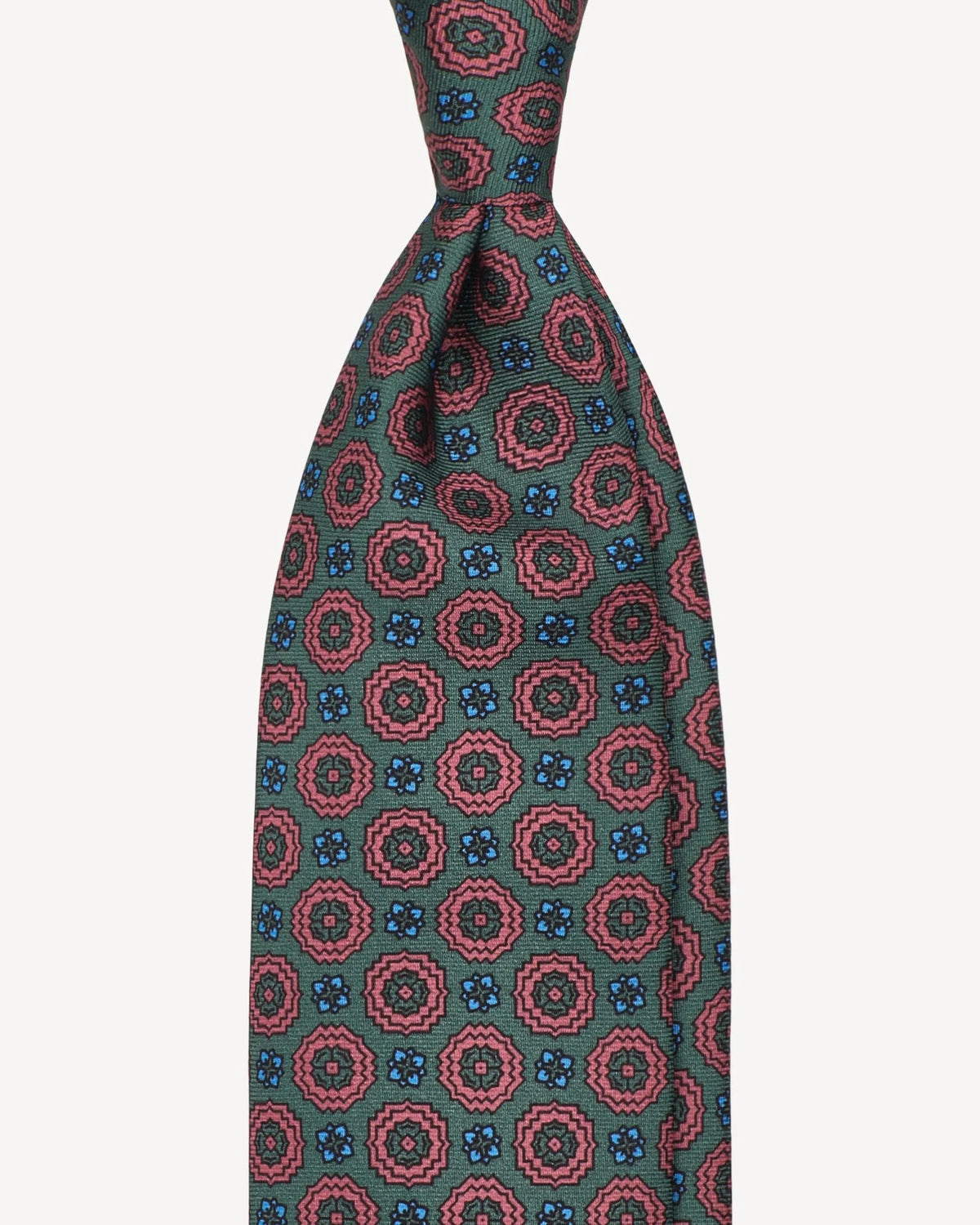 Viola Milano - Artisan Floral Selftipped Italian Silk Tie - Verde Viola Milano