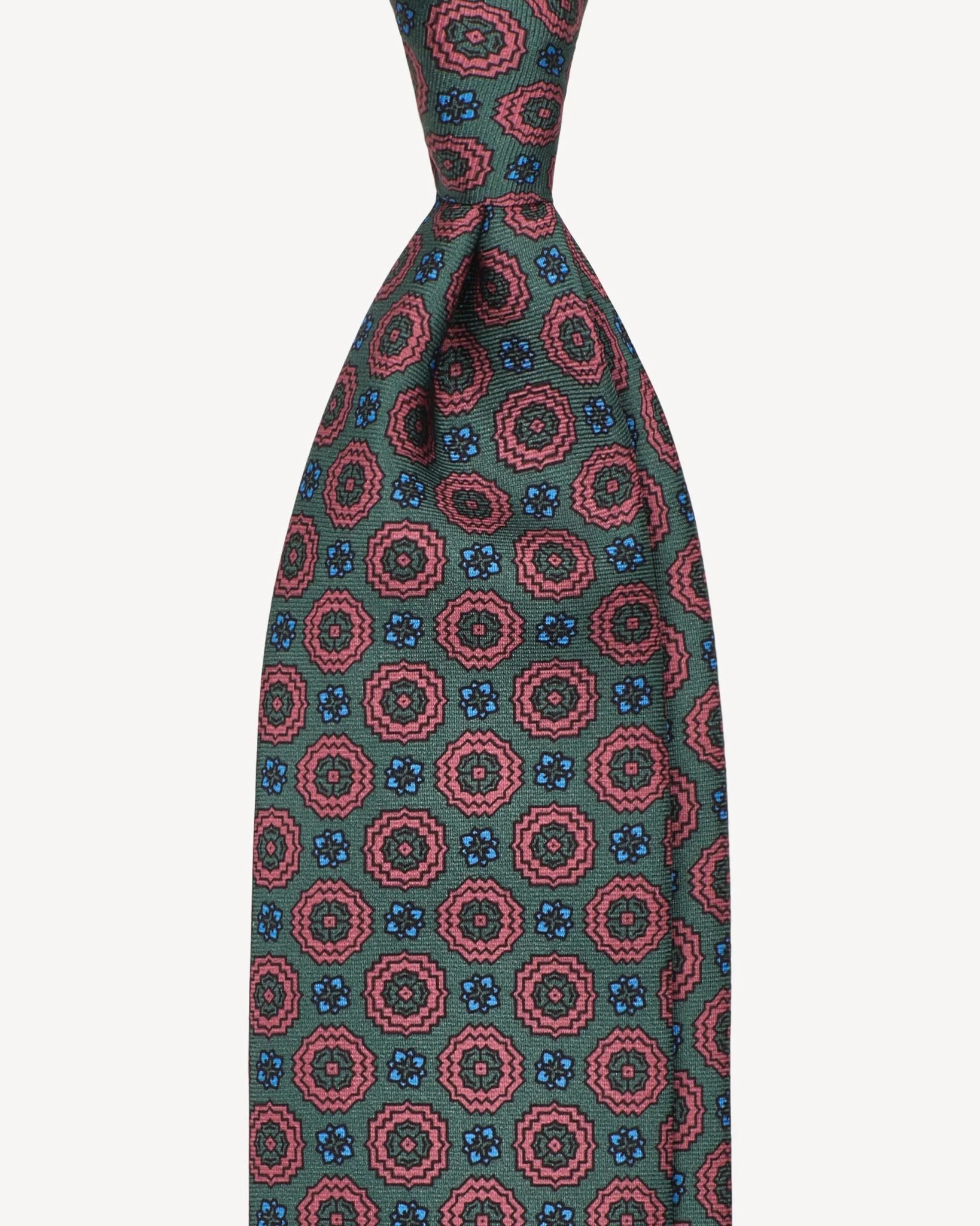 Viola Milano - Artisan Floral Selftipped Italian Silk Tie - Verde Viola Milano