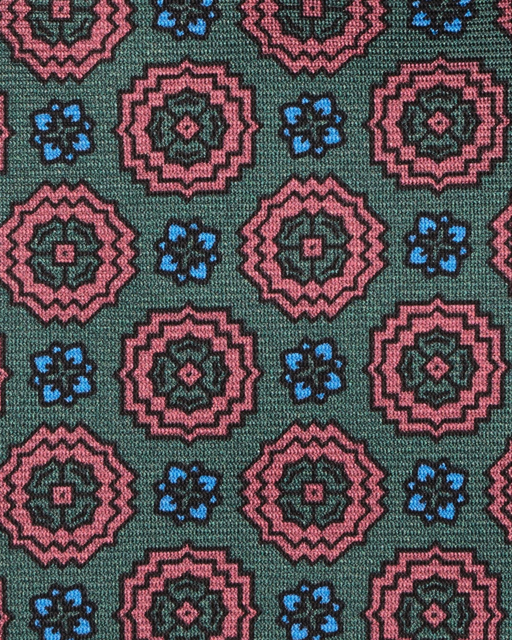 Viola Milano - Artisan Floral Selftipped Italian Silk Tie - Verde Viola Milano