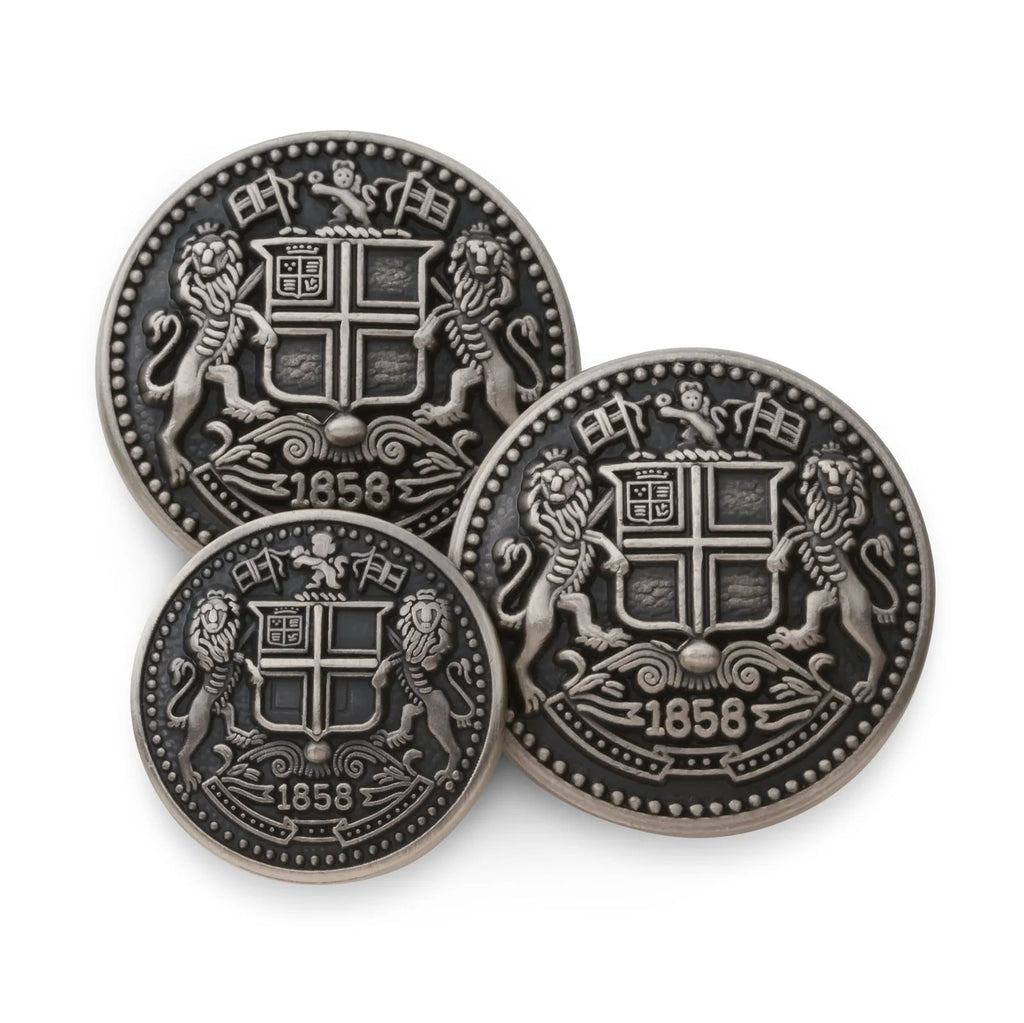 Benson & Clegg - East India Company Blazer Button Set In Antique Silver (Single Breasted) Benson & Clegg