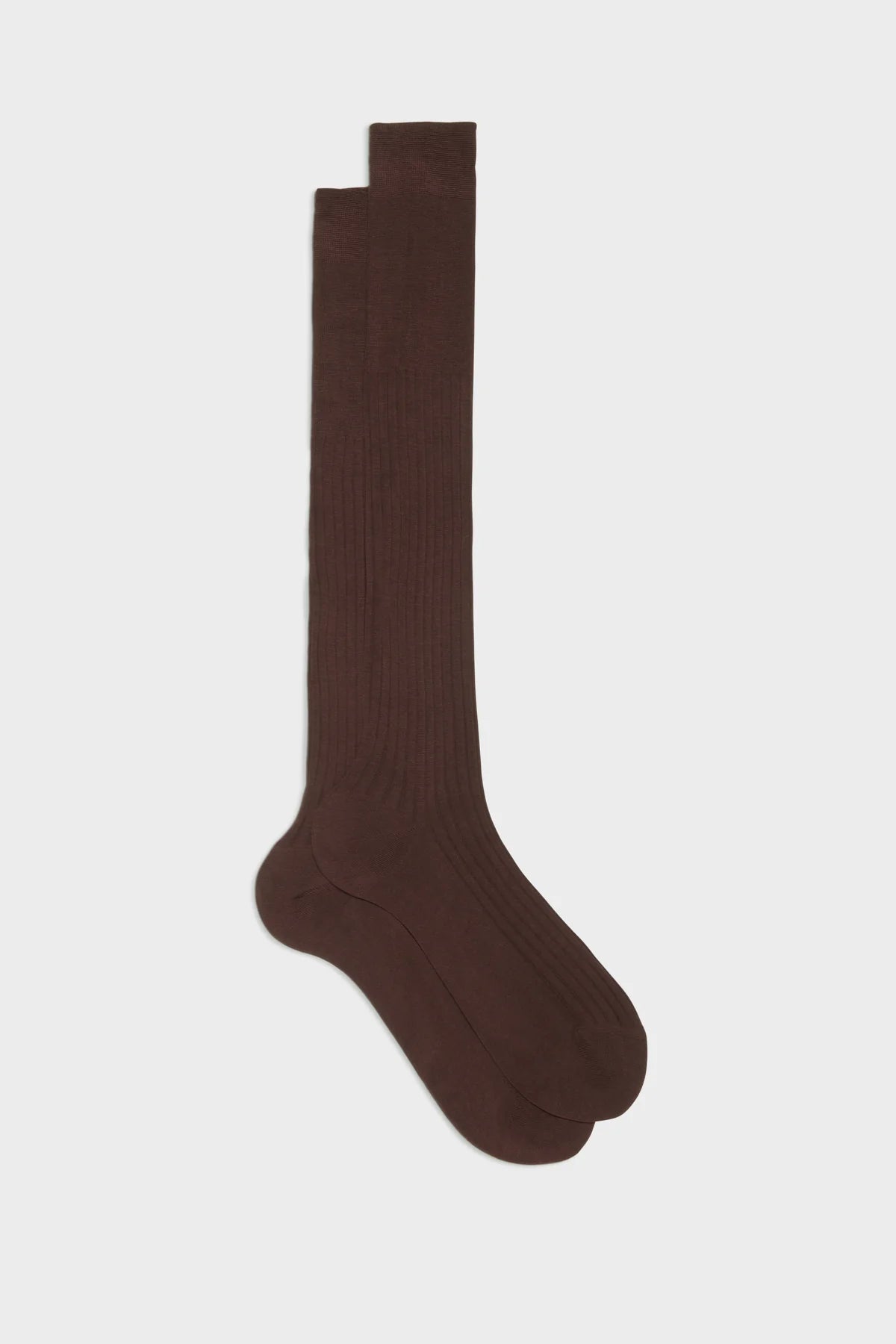 Bresciani - Calf Length Socks - Cesare 100% Cotton Socks | Bordeaux (702)