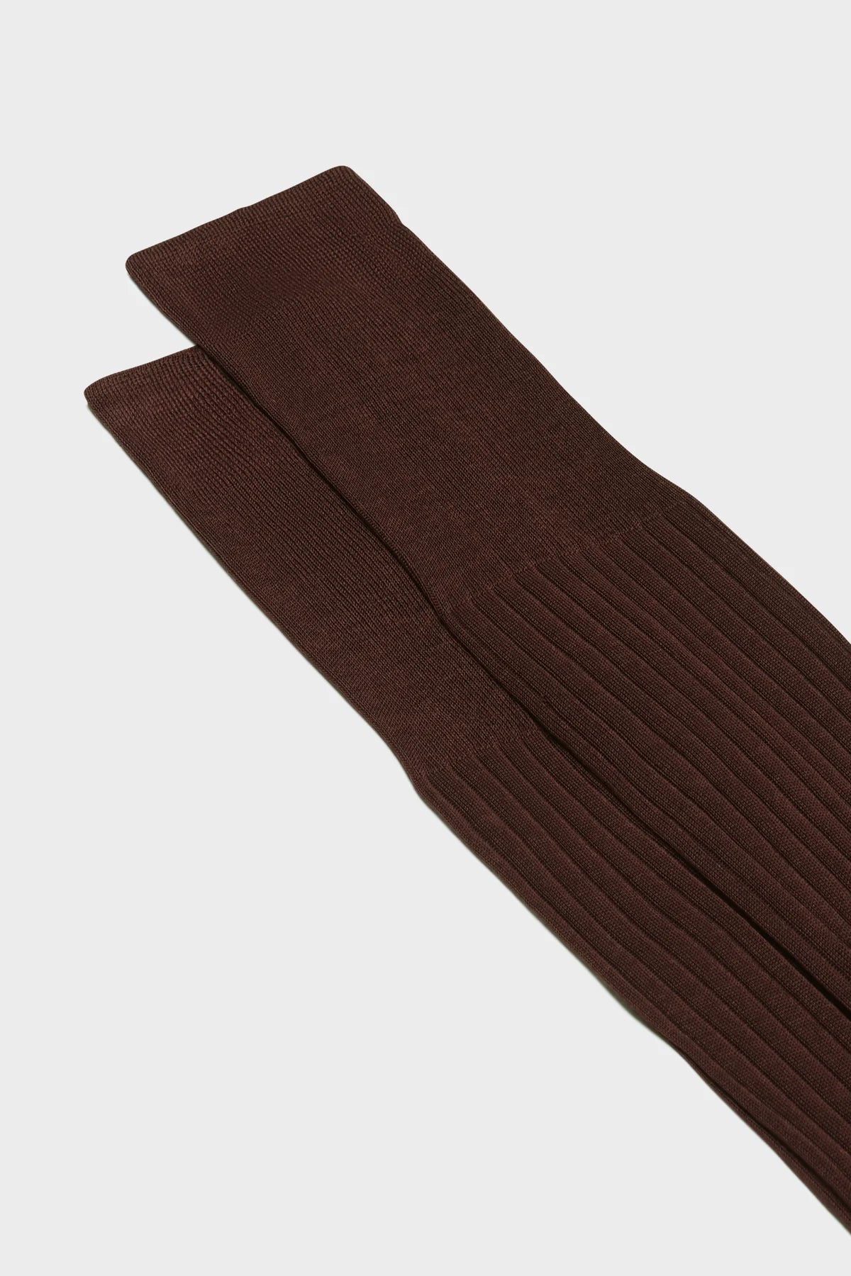 Bresciani - Calf Length Socks - Cesare 100% Cotton Socks | Bordeaux (702)