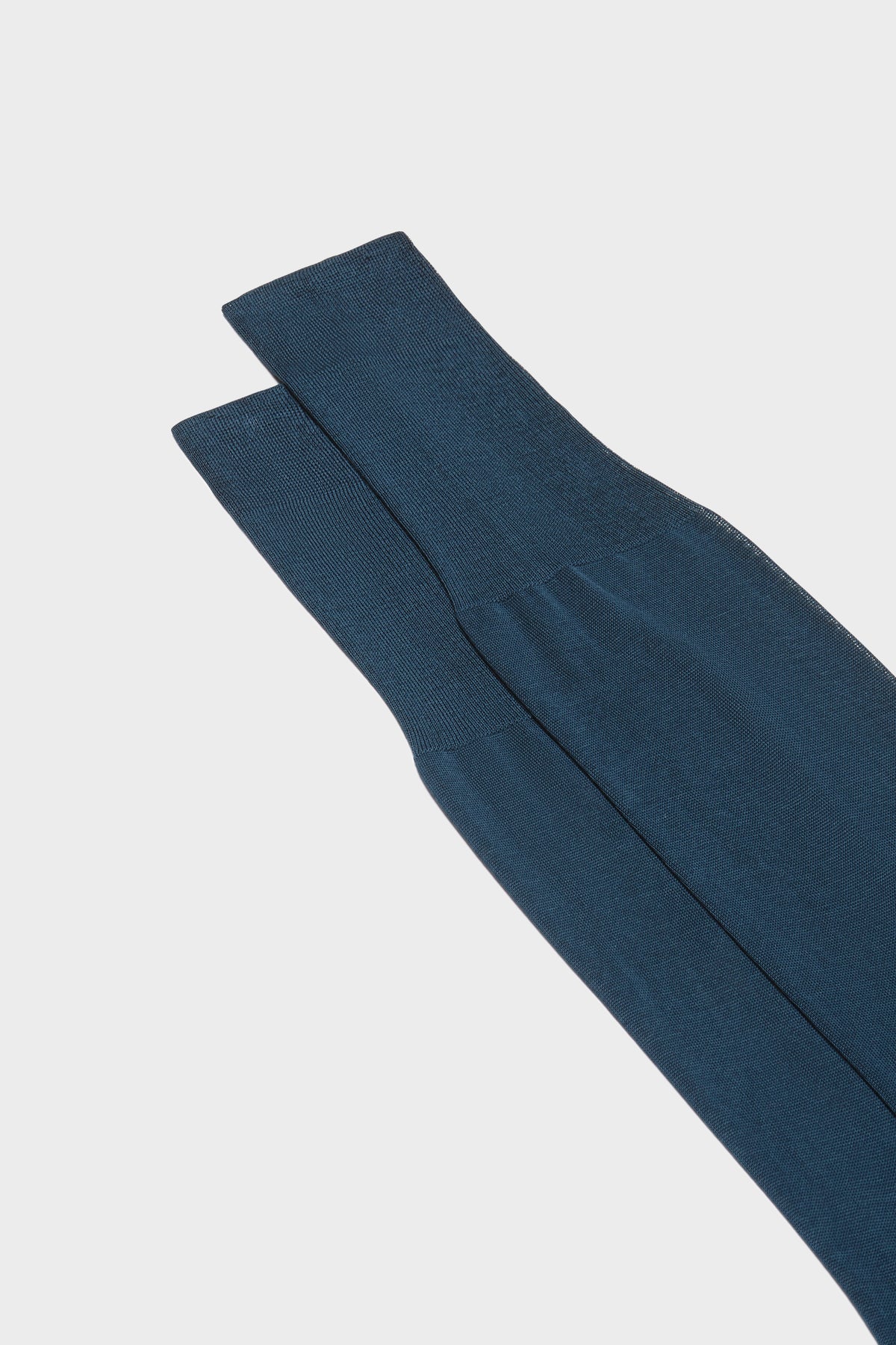 Bresciani - Knee Length Socks - Lorenzo 100% Cotton Socks | Bluette (018) - Blue