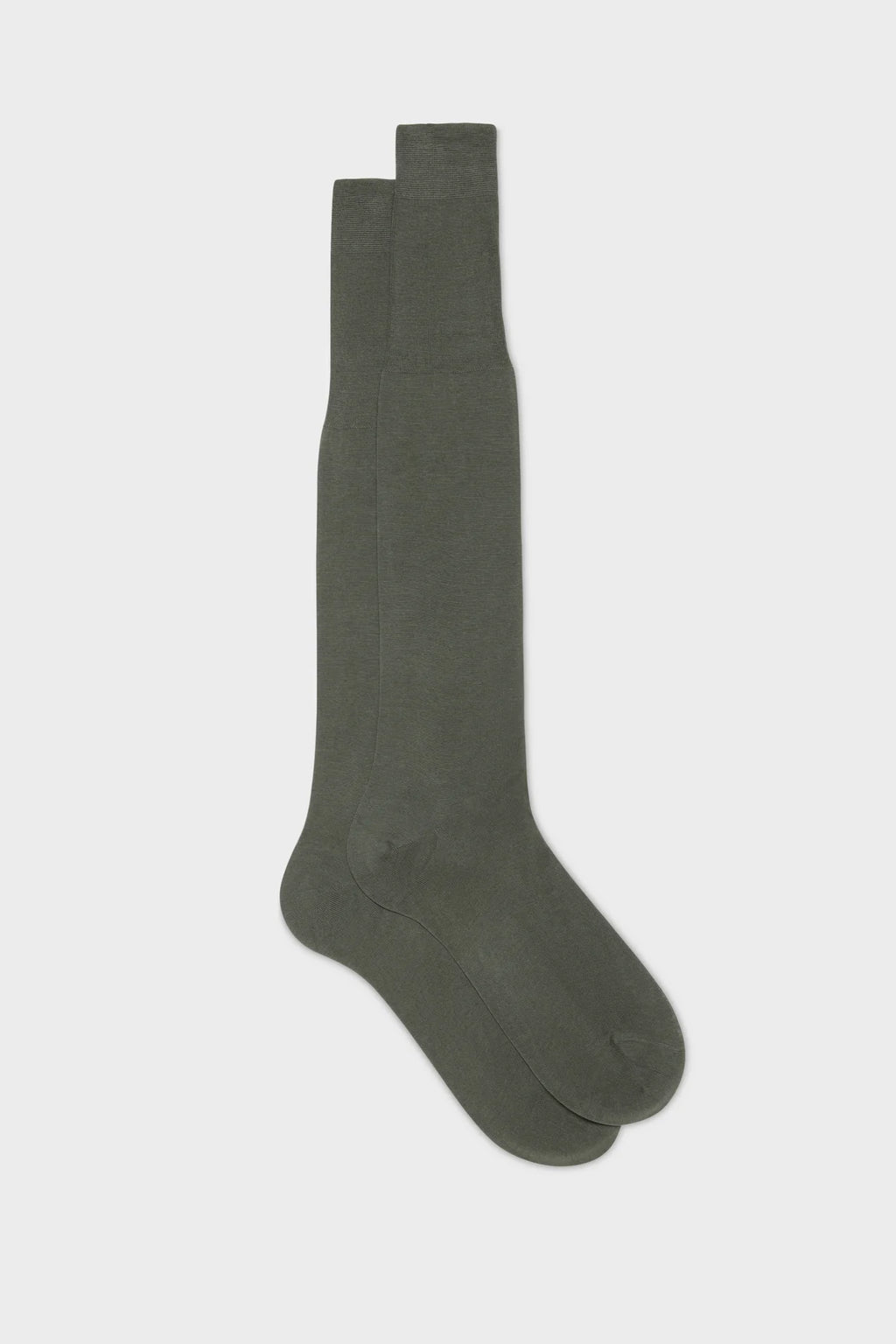 Bresciani - Knee Length Socks - Lorenzo 100% Cotton Socks | Medio (005) - Grey