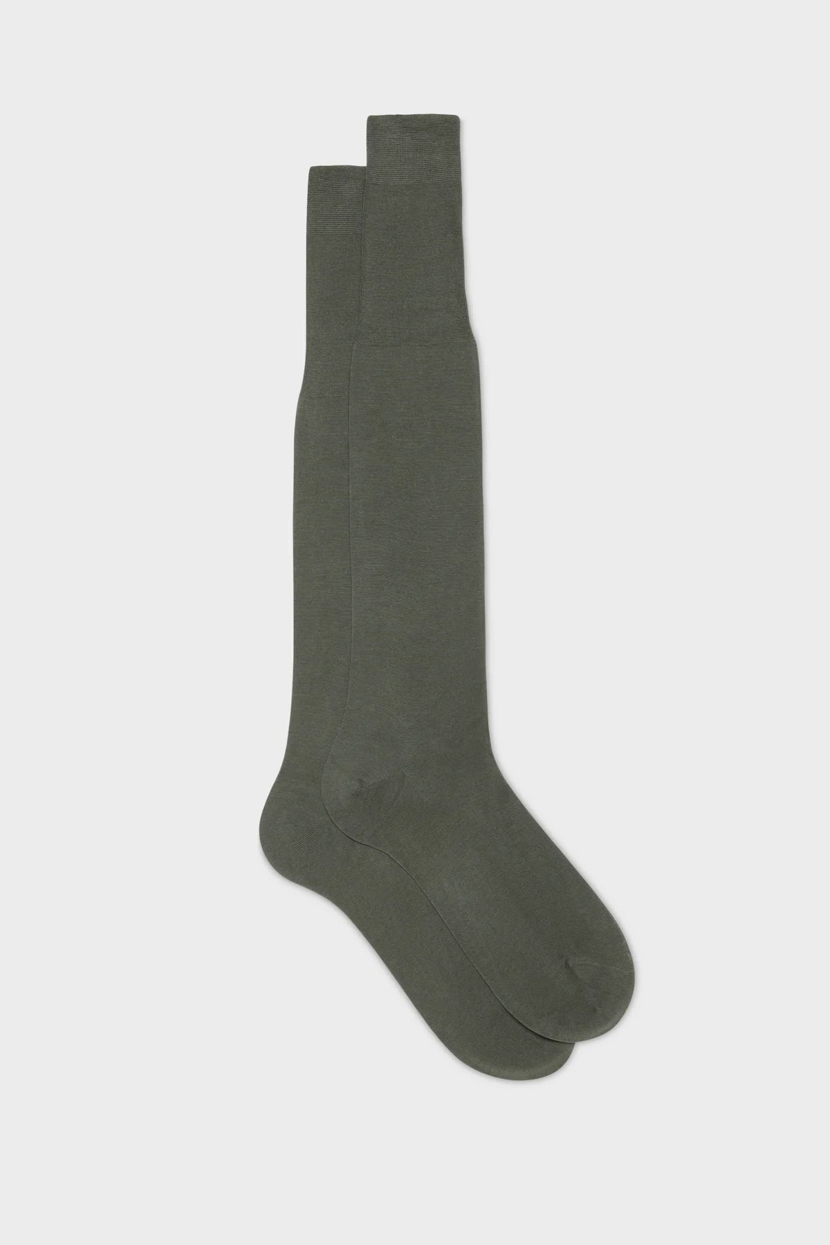 Bresciani - Knee Length Socks - Lorenzo 100% Cotton Socks | Medio (005) - Grey